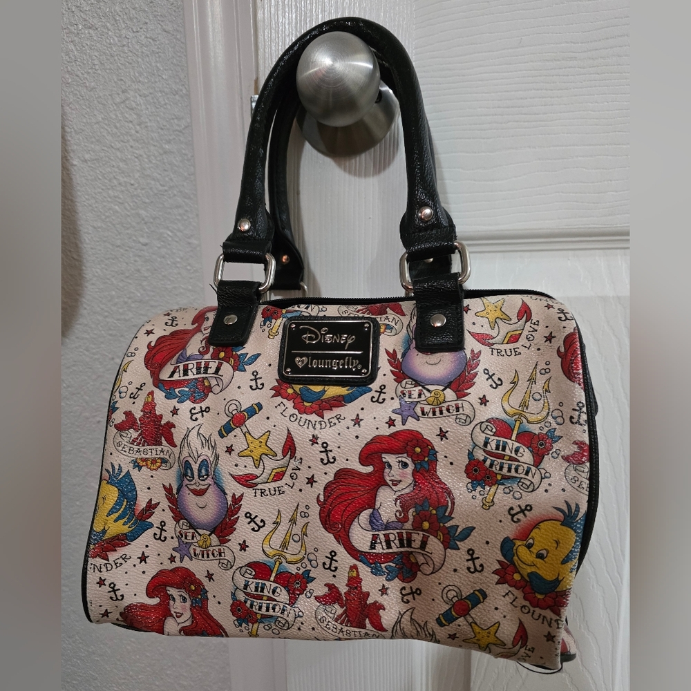 Loungefly X Disney Ariel Tattoo Pinup Style Friends Satchel Bag Collectible